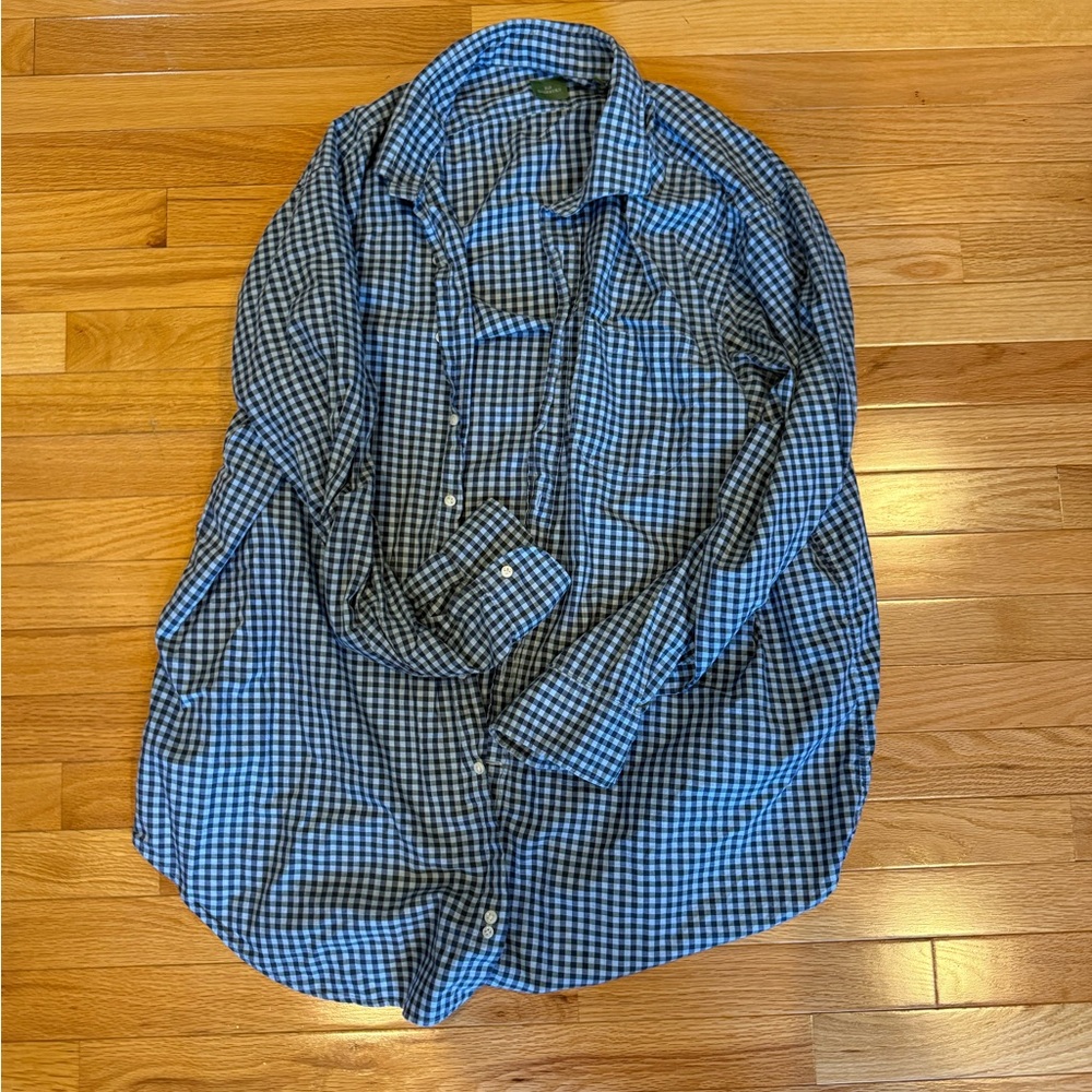 Sid Mashburn Navy and Black Checkered Men's Shirt